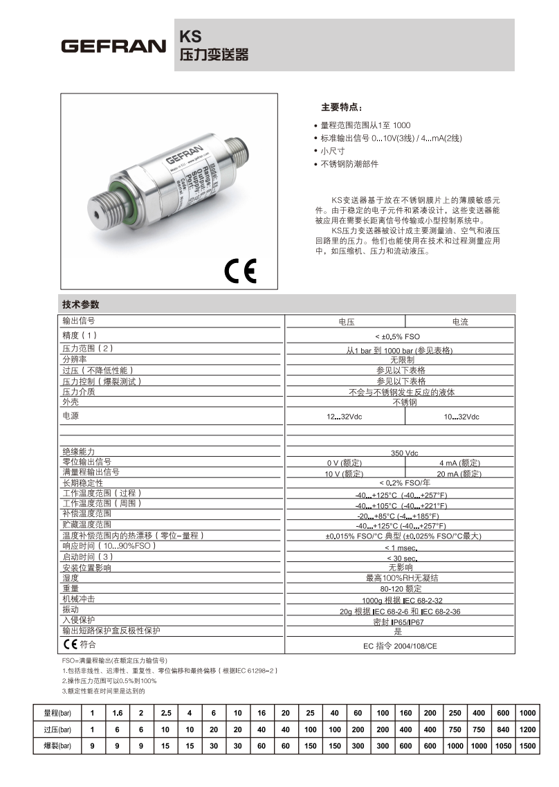 KS压力传感器